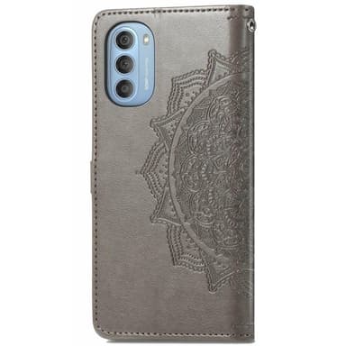 SKALO Moto G51 Mandala Plånboksfodral - Grå