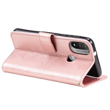 SKALO Moto E20/E30/E40 Mandala Plånboksfodral - Roséguld