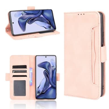 SKALO Xiaomi 11T/11T Pro 6-FACK Plånboksfodral - Rosa