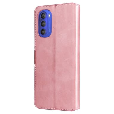 SKALO Moto G51 Klassiskt Plånboksfodral - Roséguld