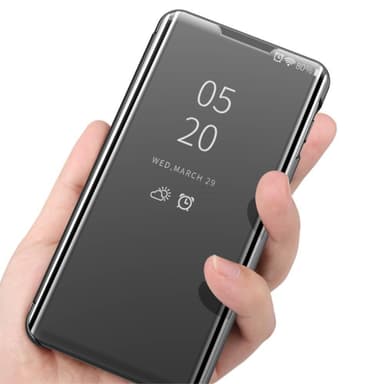 SKALO Samsung S22+ Clear View Spegel fodral - Svart