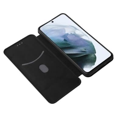 SKALO Samsung S21 FE Carbon Fiber Plånboksfodral - Svart