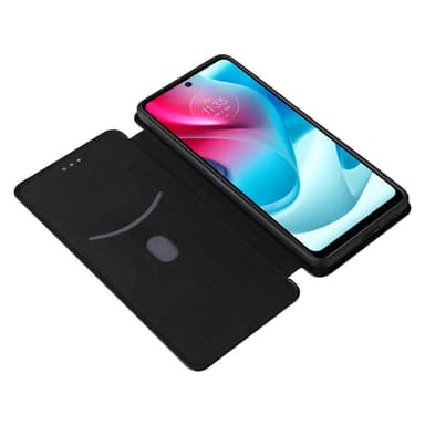 SKALO Moto G60S Carbon Fiber Plånboksfodral - Svart
