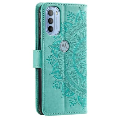 SKALO Moto G31 / G41 Mandala Plånboksfodral - Turkos