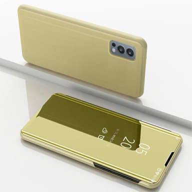 SKALO OnePlus Nord 2 Clear View Spegel fodral - Guld