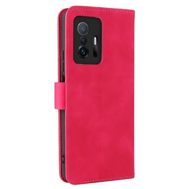 SKALO Xiaomi 11T/11T Pro Matt PU-Läder Plånboksfodral - Cerise