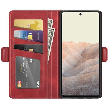 SKALO Google Pixel 6 Premium Plånboksfodral - Röd
