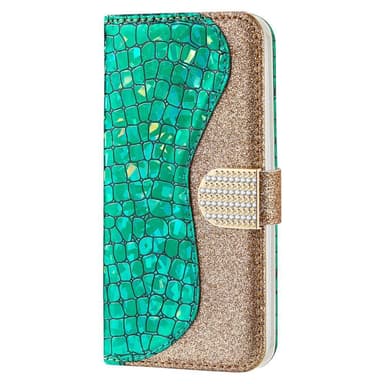 SKALO Samsung S22 Croco Glitter Plånboksfodral - Grön