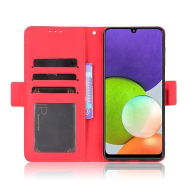 SKALO Samsung A22 4G 6-FACK Plånboksfodral - Röd