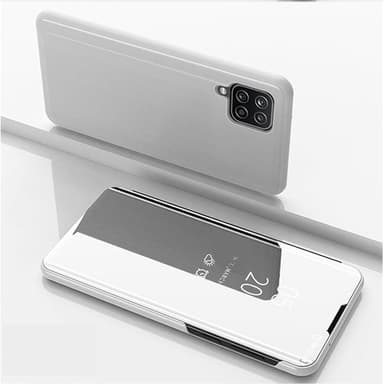 SKALO Samsung A22 4G Clear View Spegel fodral - Silver