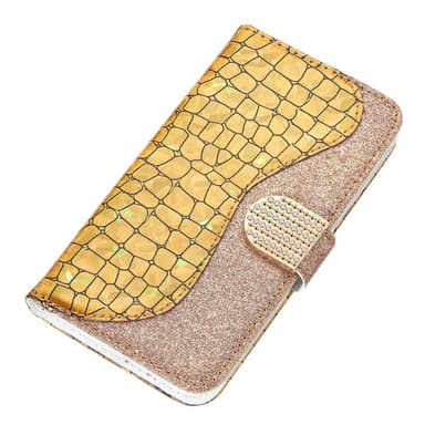 SKALO Samsung S22 Croco Glitter Plånboksfodral - Guld