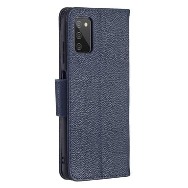SKALO Samsung A02s / A03s Premium Litchi Plånbok - Blå