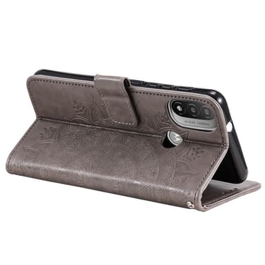 SKALO Moto E20/E30/E40 Mandala Plånboksfodral - Grå
