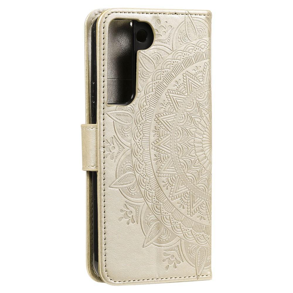 SKALO Samsung S22 Mandala Plånboksfodral - Guld