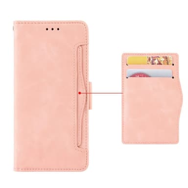 SKALO Samsung A22 5G 6-FACK Plånboksfodral - Rosa