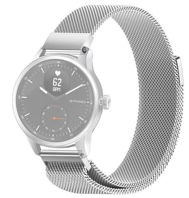 SKALO Milanese Loop till Withings ScanWatch 38mm - Silver