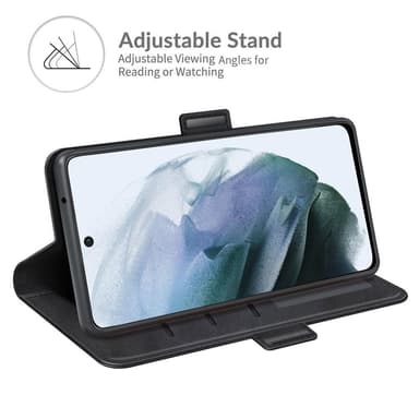 SKALO Samsung S21 FE Premium Plånboksfodral - Svart