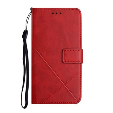 SKALO Samsung S22+ Embossed Plånboksfodral i PU-Läder - Röd