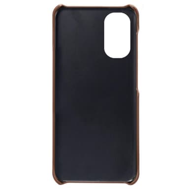 SKALO Moto G51 PU-Läder Korthållare Skal - Mörkbrun