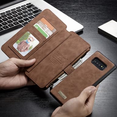 CASEME Samsung Galaxy S10+ Retro läder plånboksfodral - Brun