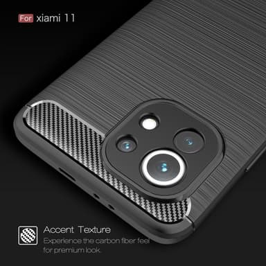 Xiaomi Mi 11 Karbon fiber Texture Skal - Svart