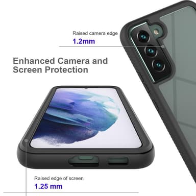 SKALO Samsung S22+ Shockproof Clear Hybrid Skal - Svart
