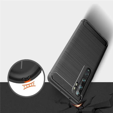 Stöttåligt Armor Carbon TPU-skal Xiaomi Mi Note 10 / Note 10 Pro - Grå