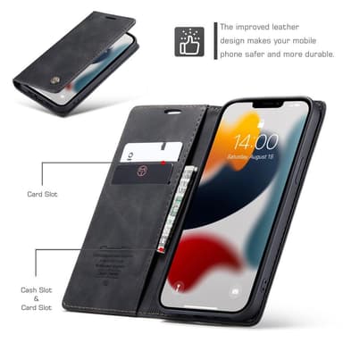 CASEME Plånboksfodral iPhone 13 Pro - Svart