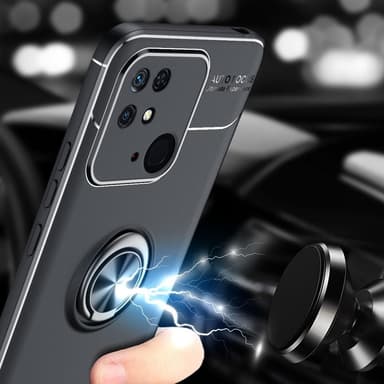 Redmi 10C TPU skal med Finger Ring - Svart