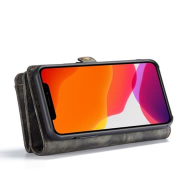 CASEME iPhone 11 Pro Retro Split läder plånboksfodral - Grå