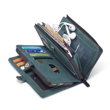 CASEME Samsung Galaxy S20 Plus Retro läder plånboksfodral - Grön