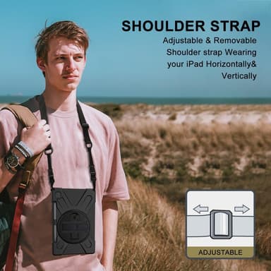 Samsung Galaxy Tab S6 Lite Heavy Duty Armor skal med axelrem