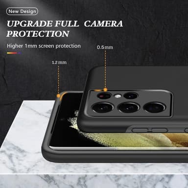 Samsung Galaxy S21 Ultra Hybrid skal med Finger Ring - Svart