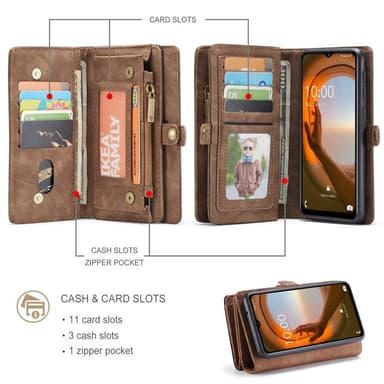 CASEME Samsung Galaxy A13 5G / A04s 4G Retro plånboksfodral - Coffee