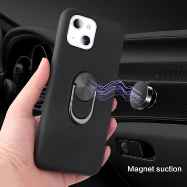 iPhone 13 Mini Hybrid skal med Finger Ring - Svart