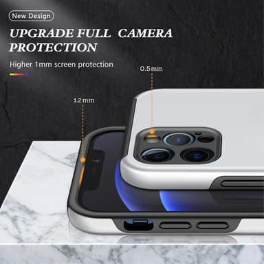 iPhone 13 Pro Hybrid skal med Finger Ring - Silver