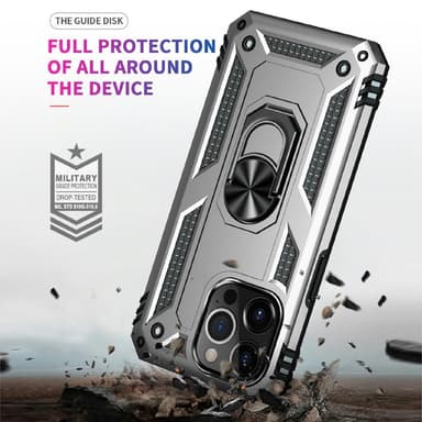 iPhone 13 Pro Hybrid skal med Finger Ring - Silver