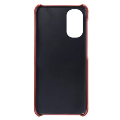 SKALO Moto G51 PU-Läder Korthållare Skal - Röd
