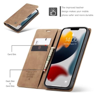 CASEME Plånboksfodral iPhone 13 Pro - Brun