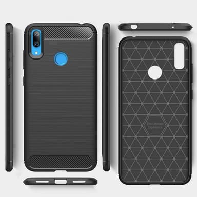 Stöttåligt Armor Carbon TPU-skal Huawei Y7 2019 - Svart - Svart
