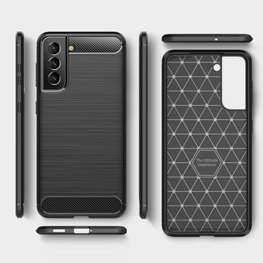 Samsung Galaxy S22+ Karbon fiber Texture Skal - Svart