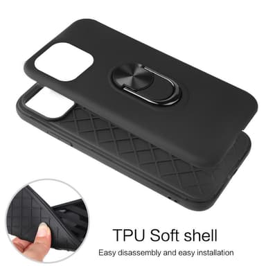 iPhone 13 Mini Hybrid skal med Finger Ring - Svart