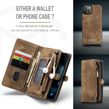 CASEME iPhone 13 Mini Retro plånboksfodral - Brun