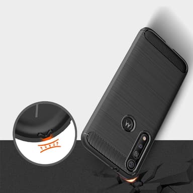 Stöttåligt Armor Carbon TPU-skal Moto G8 Plus - Svart