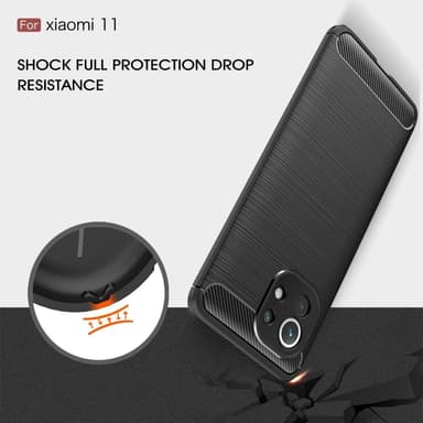 Xiaomi Mi 11 Karbon fiber Texture Skal - Svart