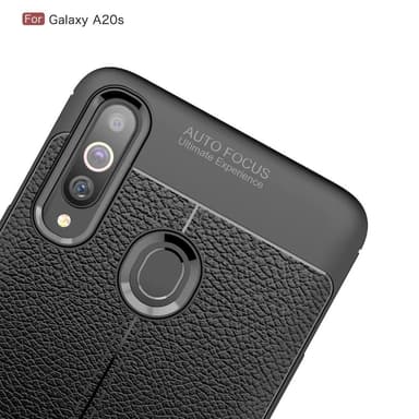 Samsung Galaxy A20s TPU skal Litchi Texture - Svart