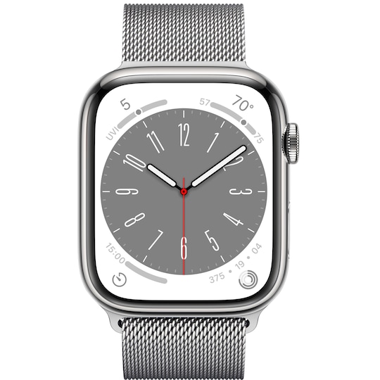 Apple Watch Series 8 45mm Cellular (silver stainless steel / silver milanese loop)