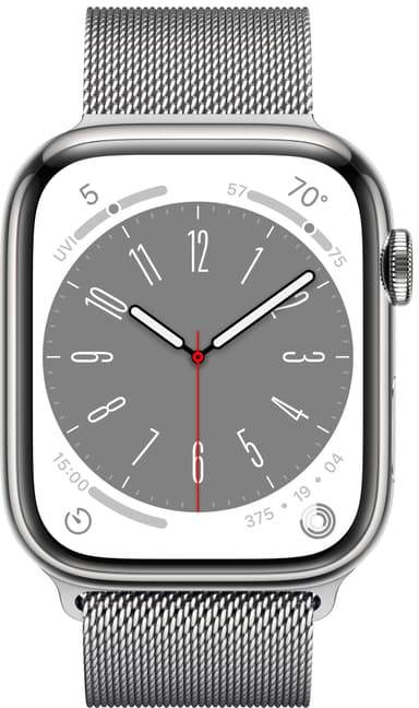 Apple Watch Series 8 45mm Cellular (silver stainless steel / silver milanese loop)