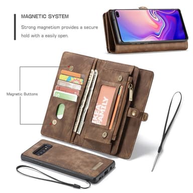 CASEME Samsung Galaxy S10 Retro läder plånboksfodral - Brun