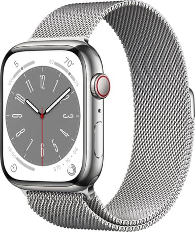 Apple Watch Series 8 45mm Cellular (silver stainless steel / silver milanese loop)